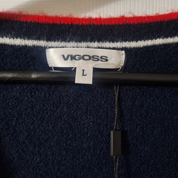 NWT Vigoos Navy Blue Cardigan Size L - Picture 9 of 9